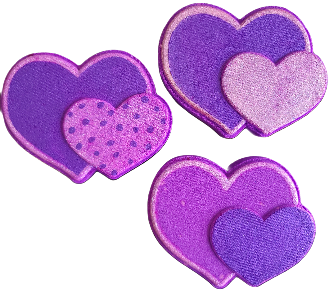 Purple Double Heart Bath Bomb